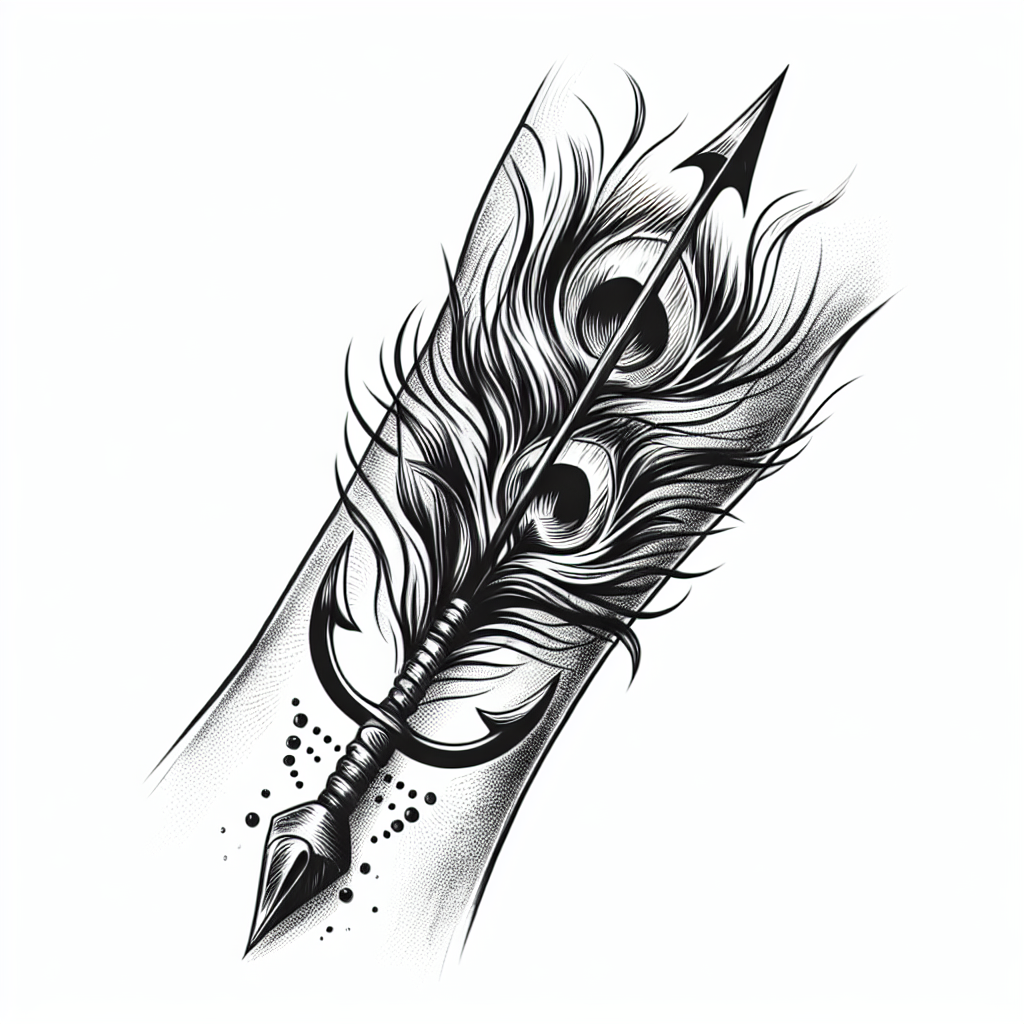 Sketch "Trisul on side of wrist with peacock feathers around" Tattoo Design