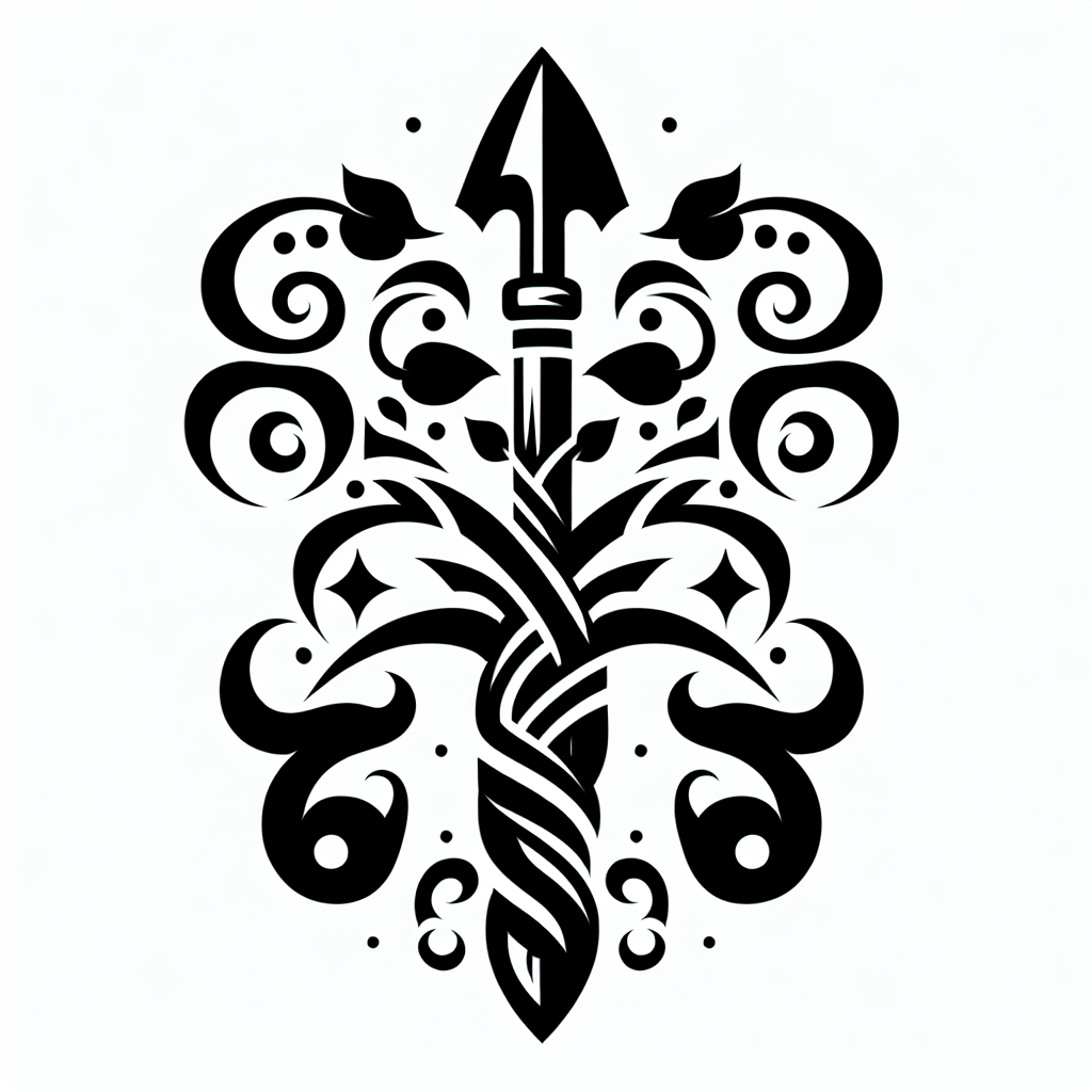 Tribal "a vine with spade  fullbody" Tattoo Design