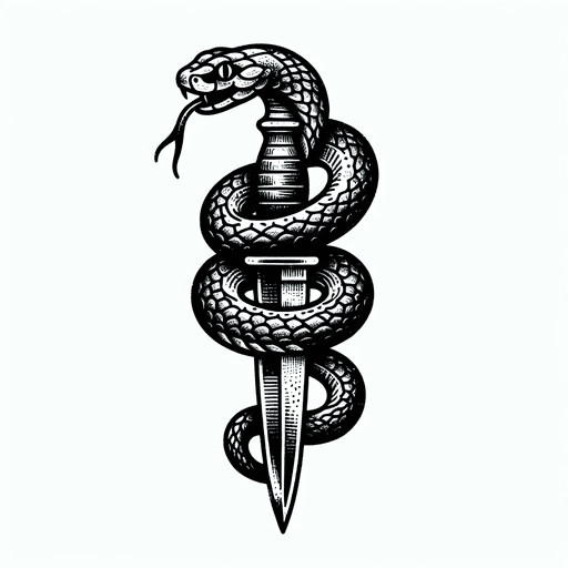 Sketch "snake wrapped around knife" Tattoo Design