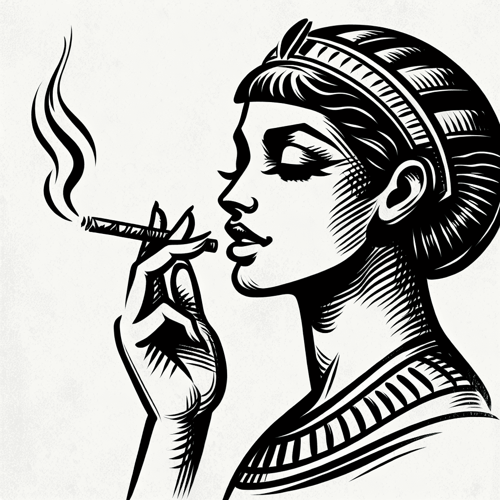 Sketch "fine line cleopatra smoking" Tattoo Design