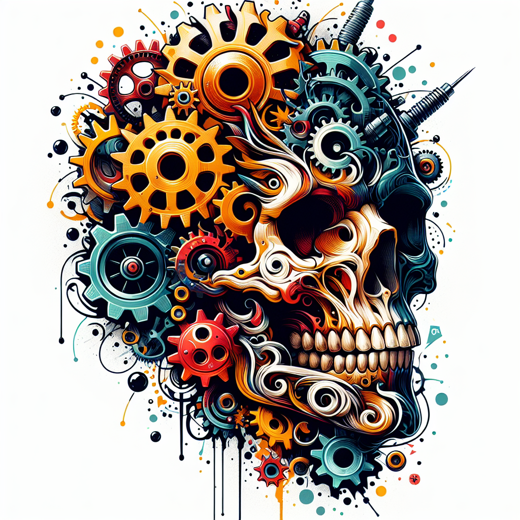 Realism "Gears skull" Tattoo Design