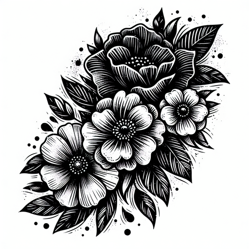 Sketch "flowers" Tattoo Design