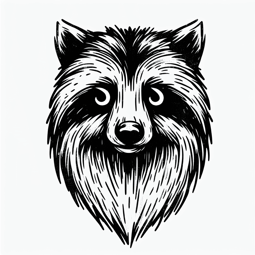 Sketch "A front facing wolf. It look should have some alterarions. Its eyes should resemble a symbol of sloth (a circle with a strate line above and beloow)" Tattoo Design