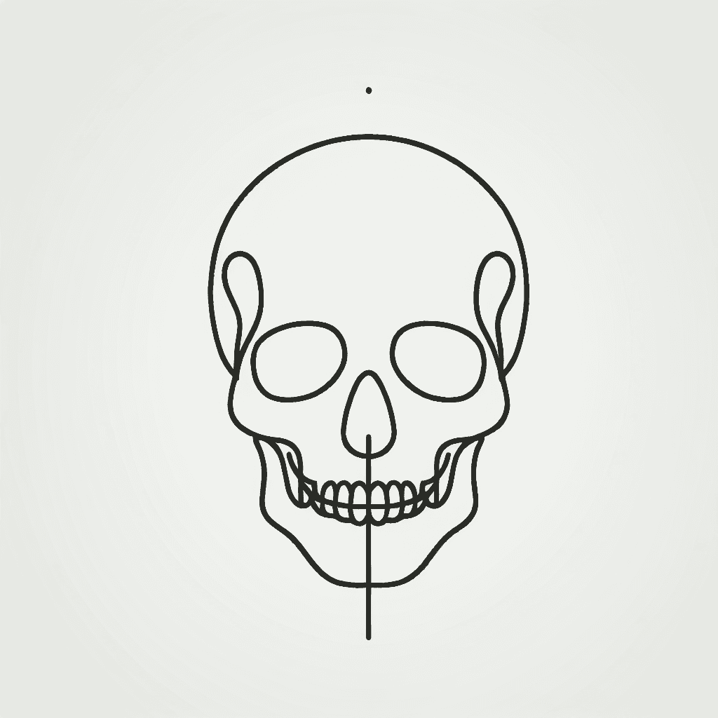 Single line "skull thin line" Tattoo Design