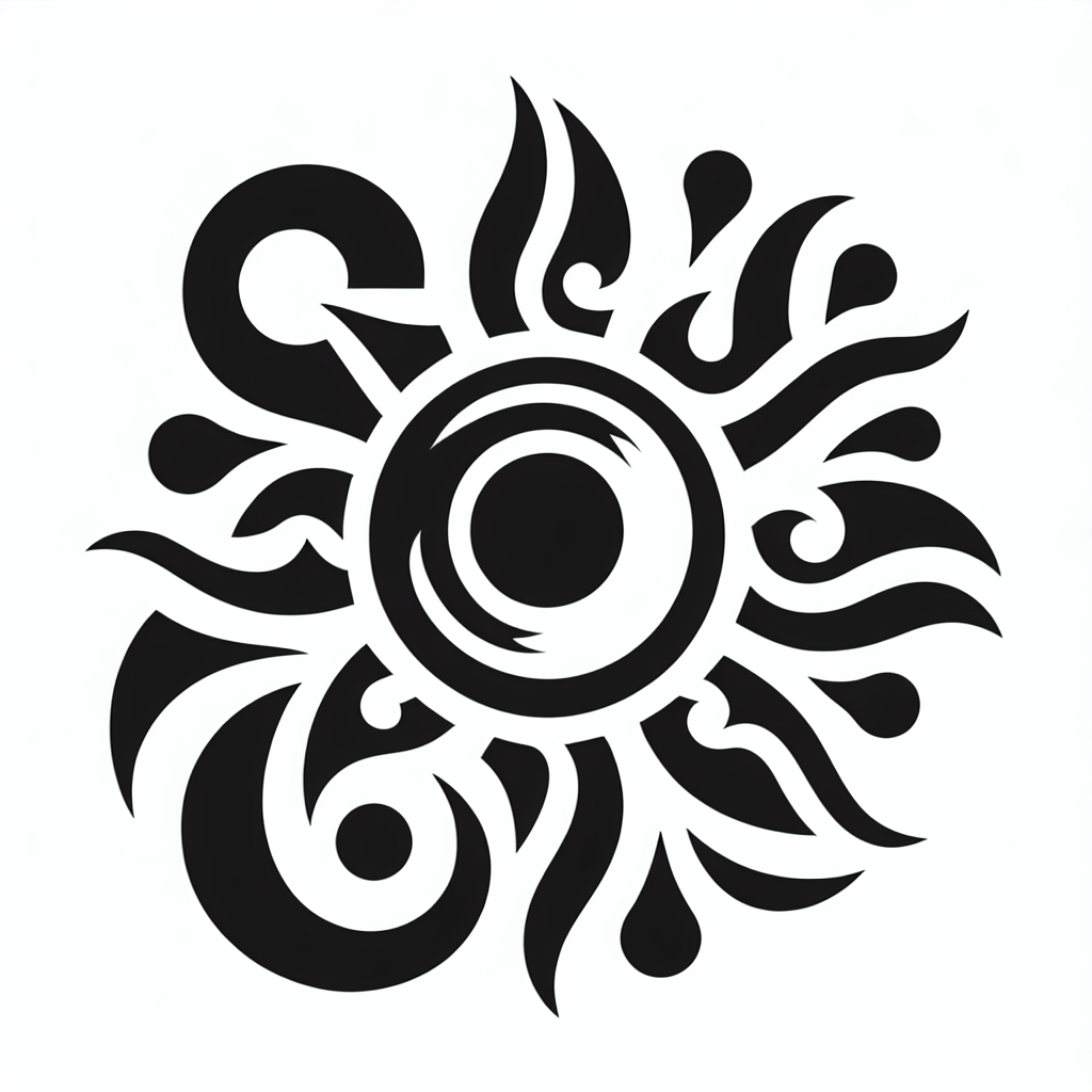 Tribal "Bright sun in sky" Tattoo Design