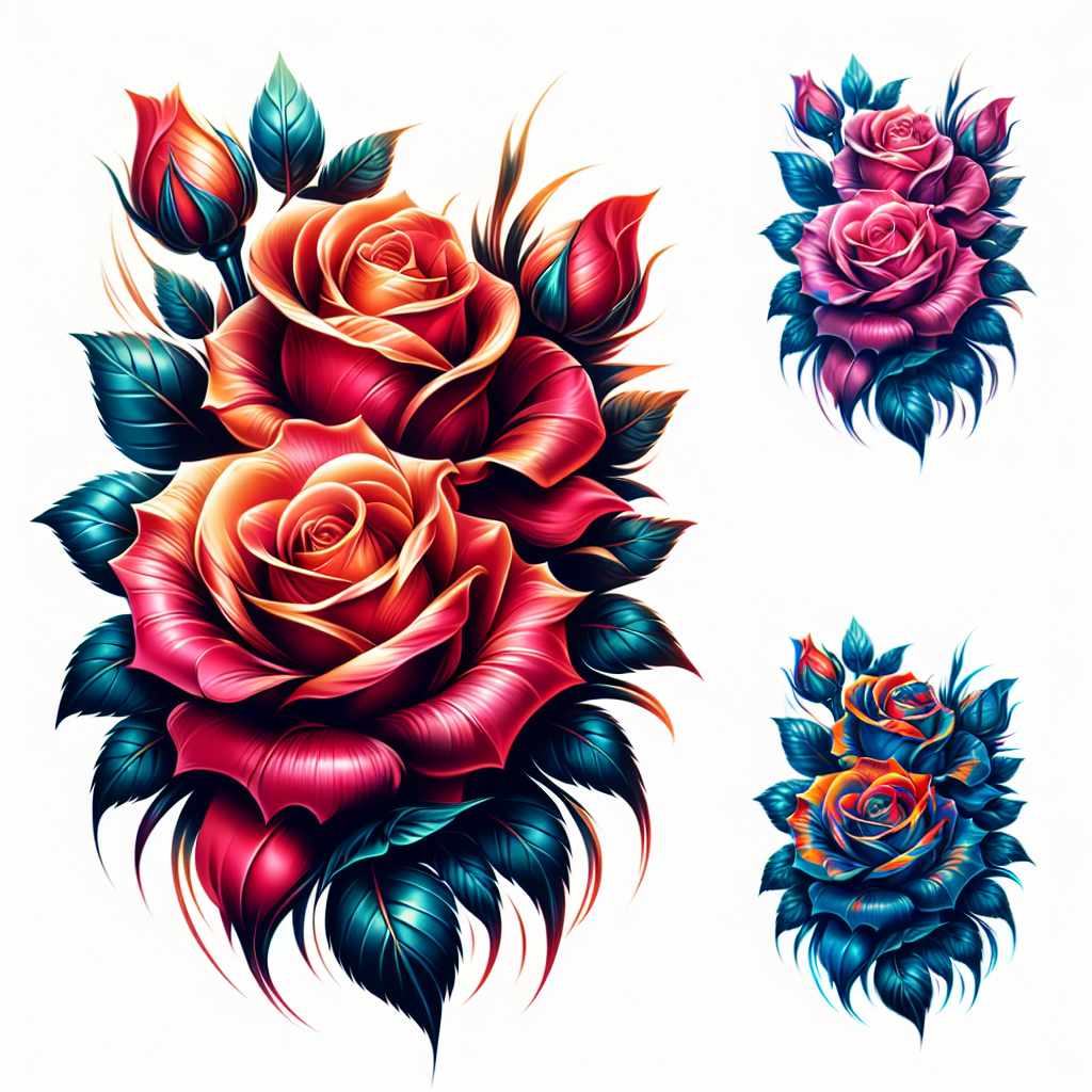 Realism "Roses" Tattoo Design