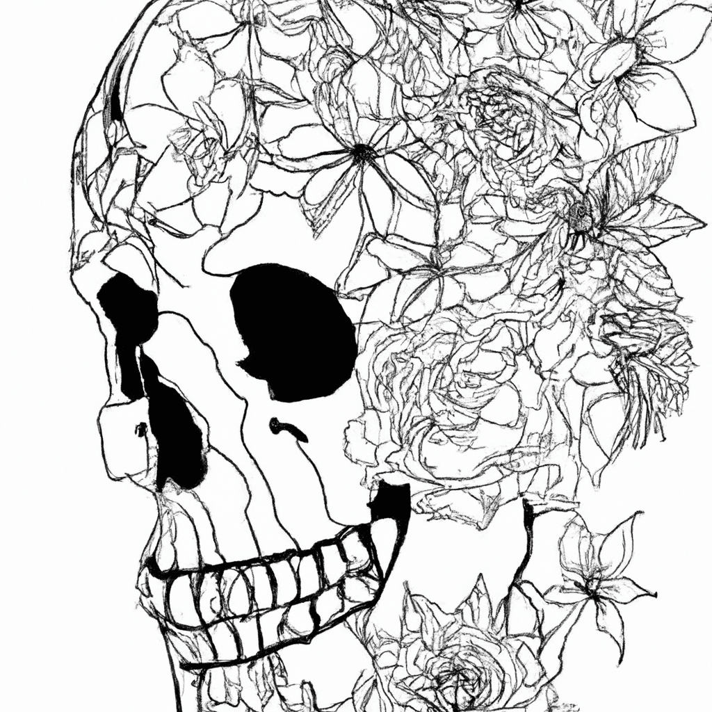 A Skull With Flowers